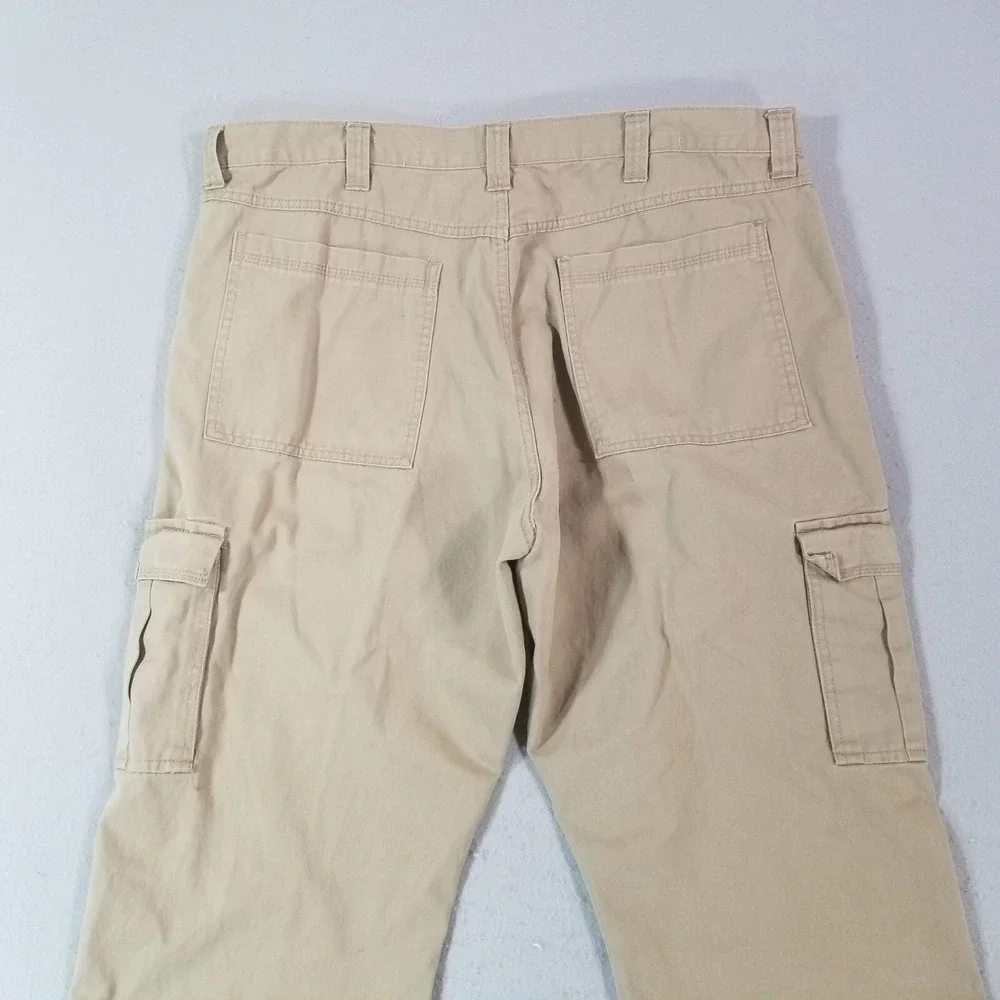 Wrangler cargo pants men's 40x32 regular fit straight beige tan cotton outdoor